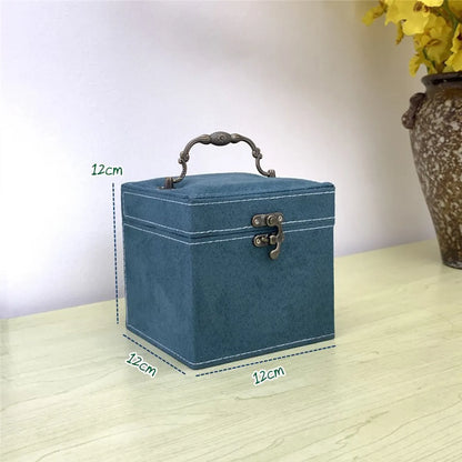 Classic Style Solid Color Flannel  Jewelry Boxes