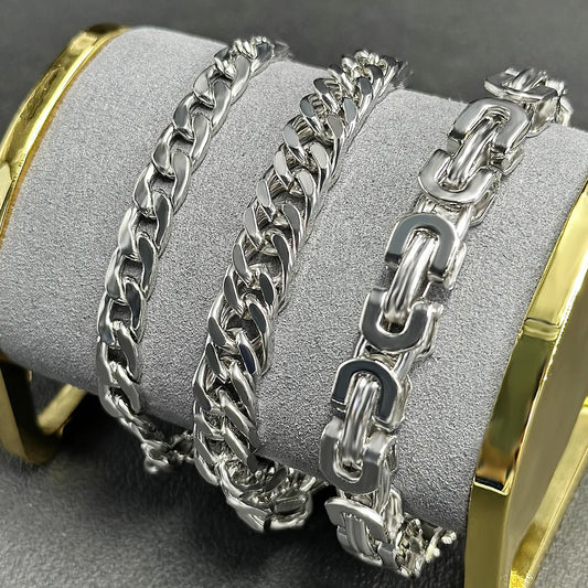 Metal Titanium Steel Classic Style Plating Solid Color Bracelets