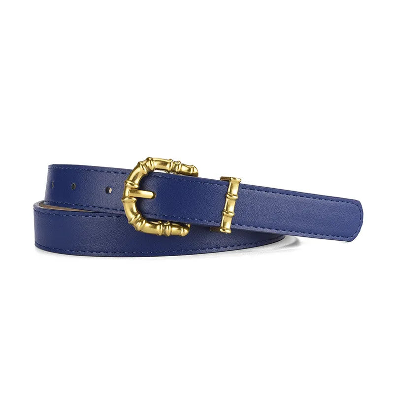 Classic Style Solid Color Pu Leather Alloy Women'S Leather Belts