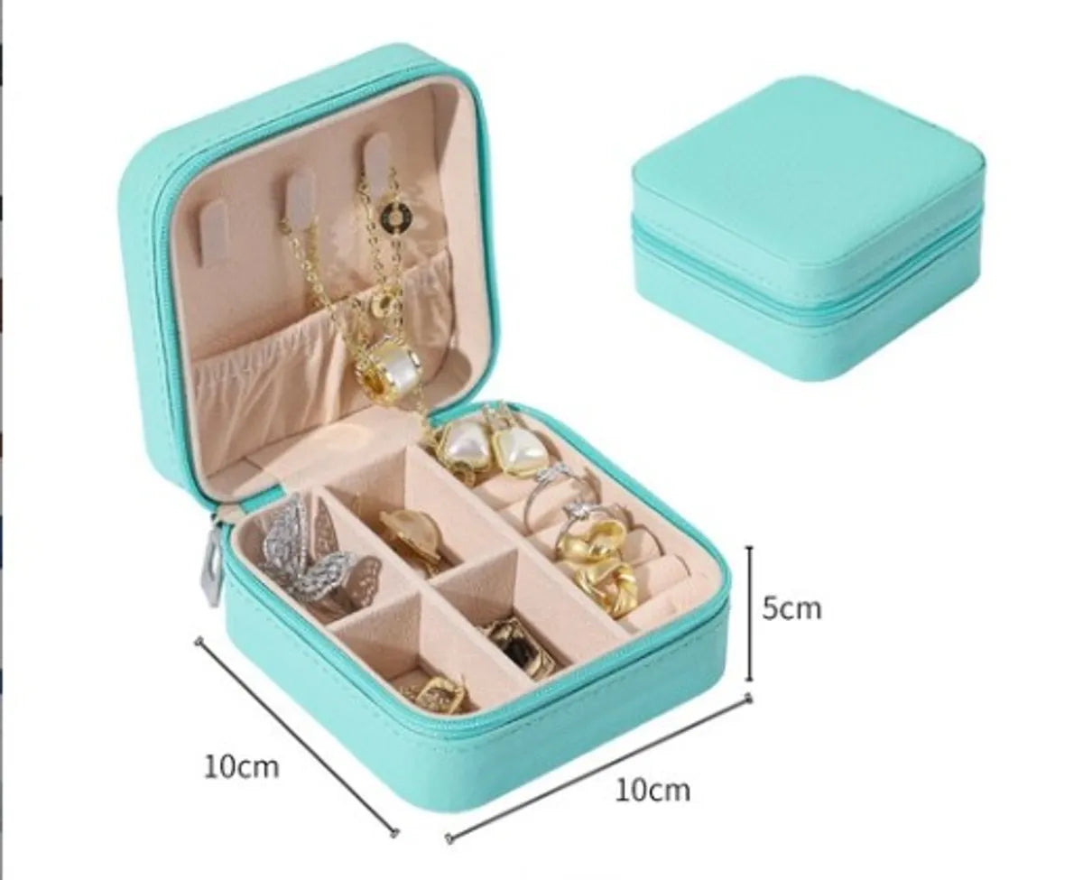 Classic Style Solid Color Pu Leather Wholesale Jewelry Boxes