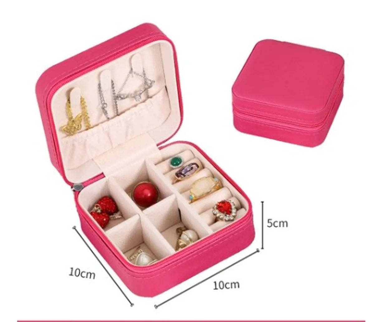 Classic Style Solid Color Pu Leather Wholesale Jewelry Boxes