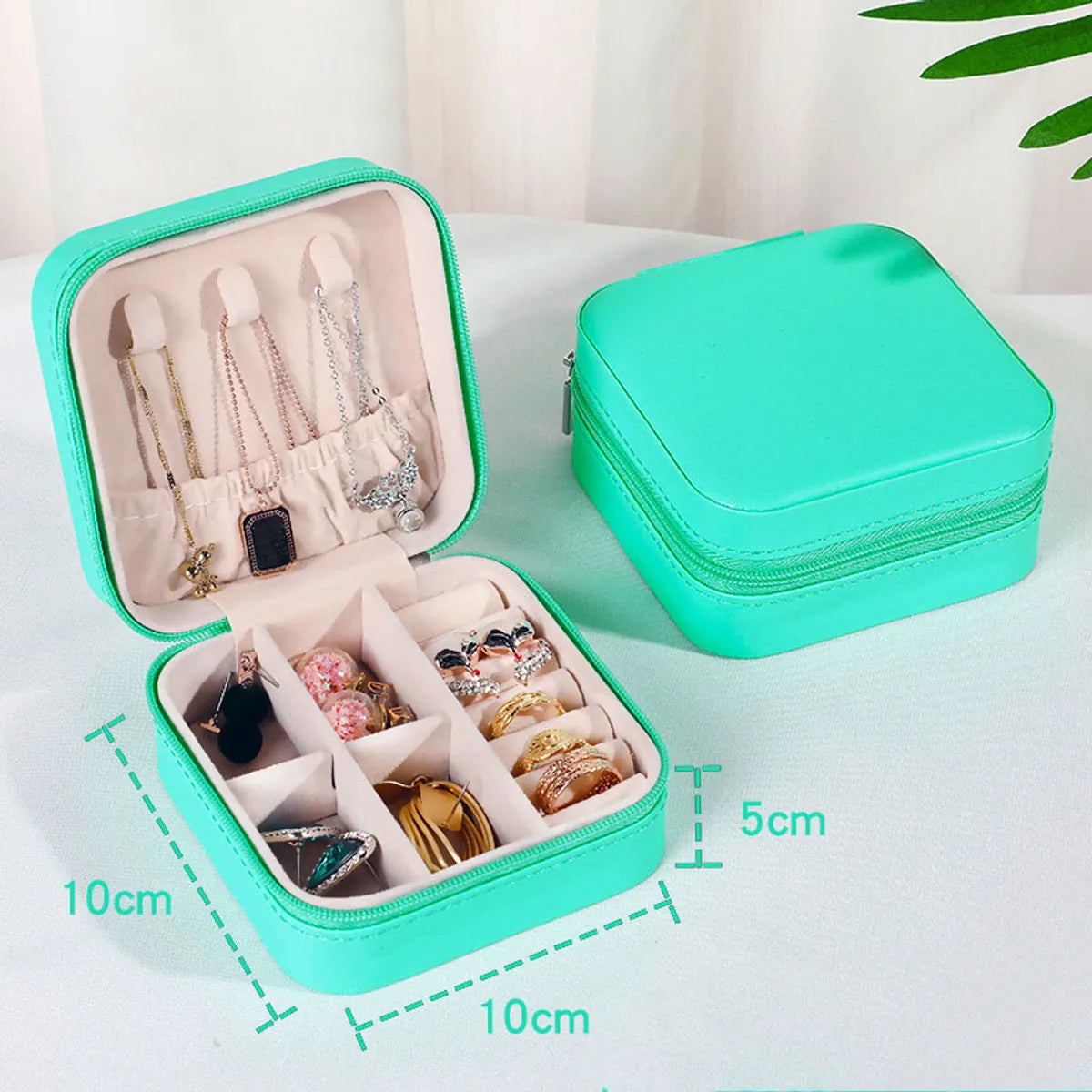 Classic Style Solid Color Pu Leather Jewelry Boxes