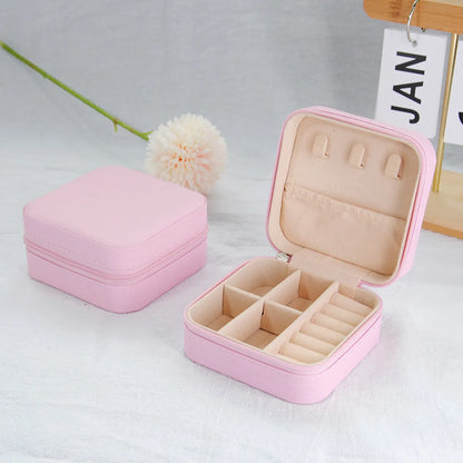 Classic Style Solid Color Pu Leather Jewelry Boxes