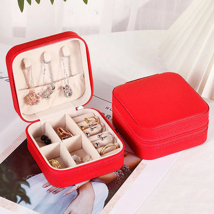 Classic Style Solid Color Pu Leather Jewelry Boxes