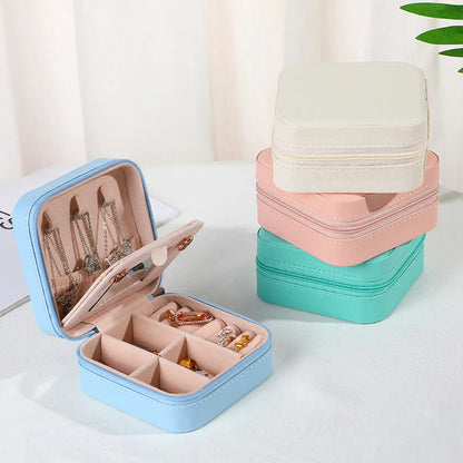 Classic Style Solid Color Pu Leather Jewelry Boxes