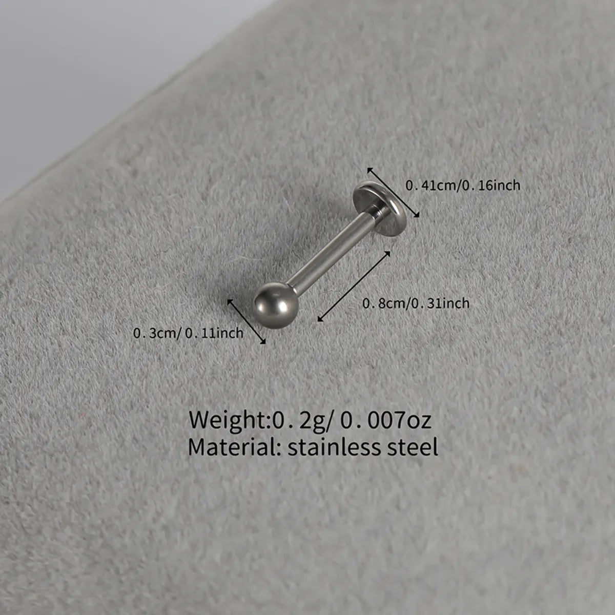 Classic Style Solid Color Pure Titanium Polishing Lip Stud