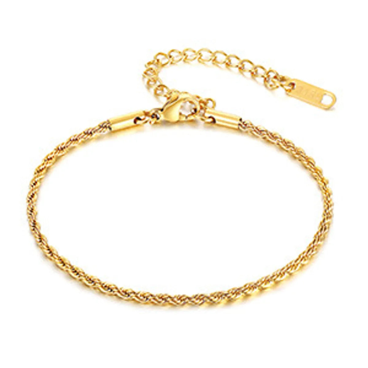 Classic Style Solid Color Stainless Steel Plating 18k Gold Plated Bracelets