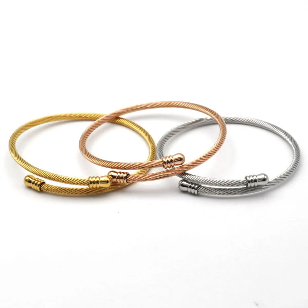 Classic Style Solid Color Stainless Steel Plating Bangle