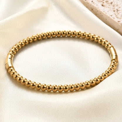 Classic Style Solid Color Stainless Steel Plating Gold Plated Bangle