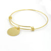 Classic Style Solid Color Stainless Steel 18K Gold Plated None Bangle In Bulk