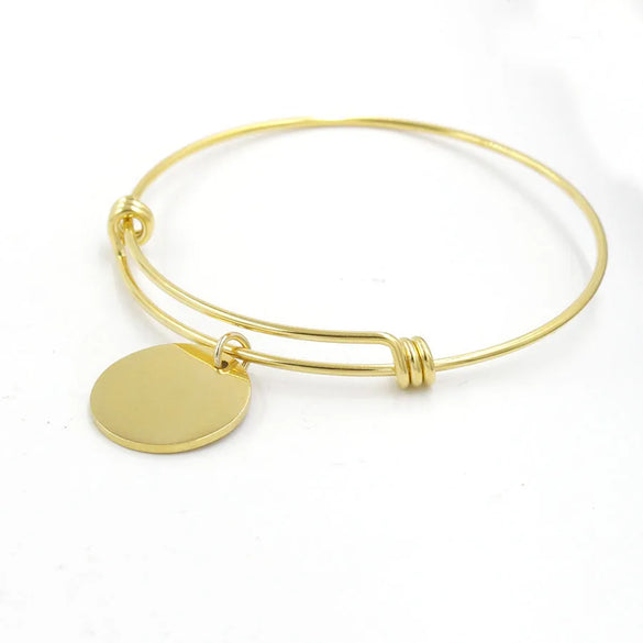 Classic Style Solid Color Stainless Steel 18K Gold Plated None Bangle In Bulk