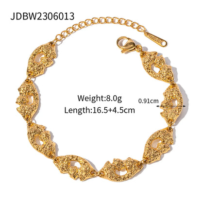 Classic Style Solid Color Texture Stainless Steel Bracelets In Bulk