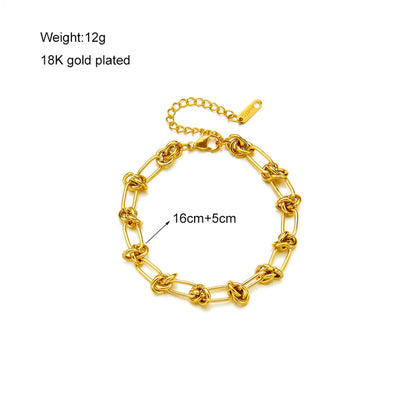 Classic Style Solid Color Titanium Steel Plating Bracelets Necklace