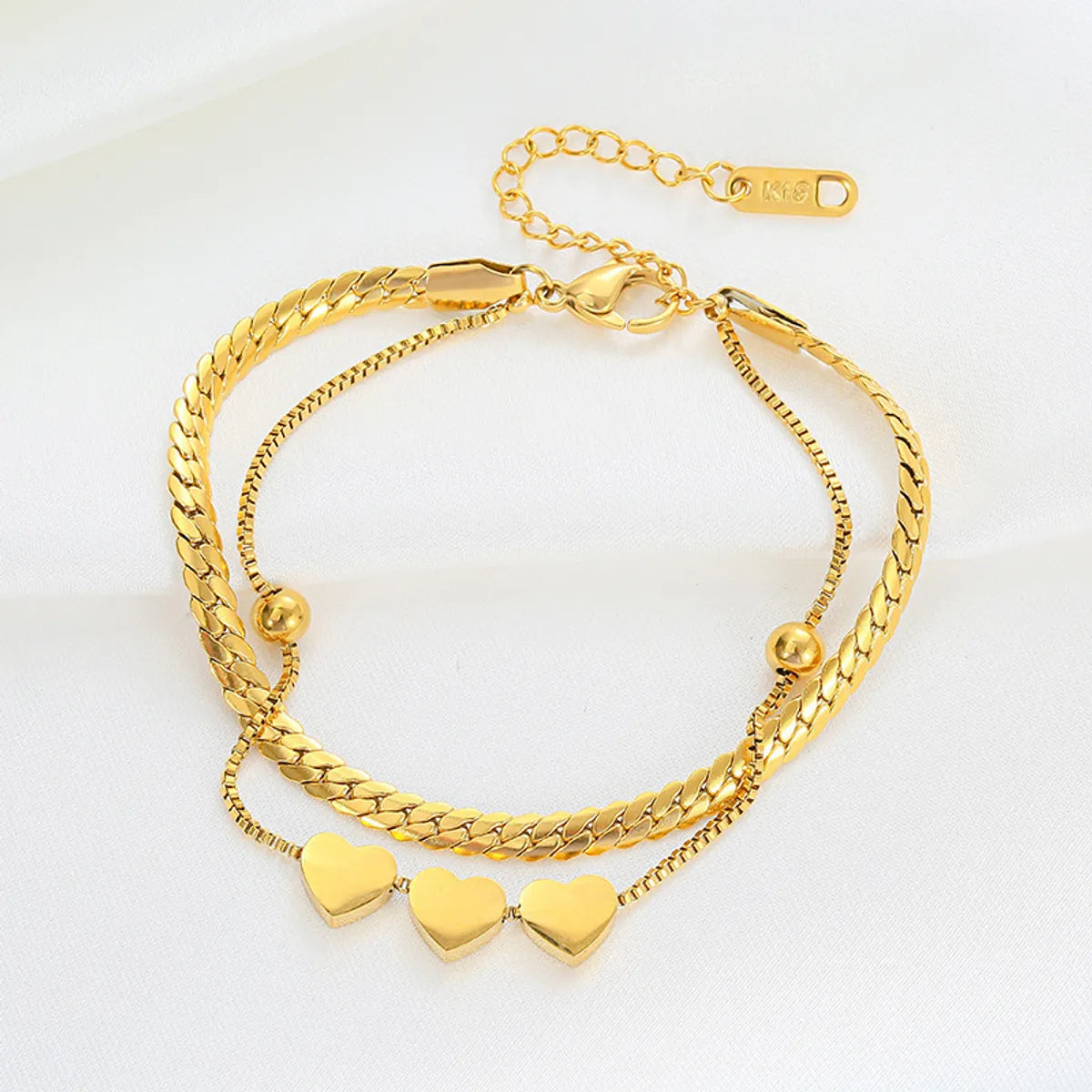 Classic Style Solid Color Titanium Steel Plating Gold Plated Bracelets