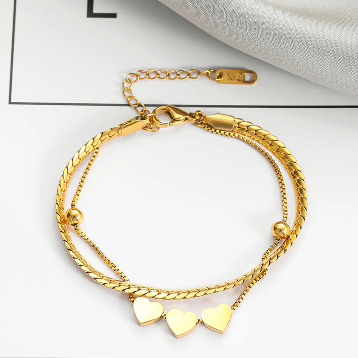 Classic Style Solid Color Titanium Steel Plating Gold Plated Bracelets