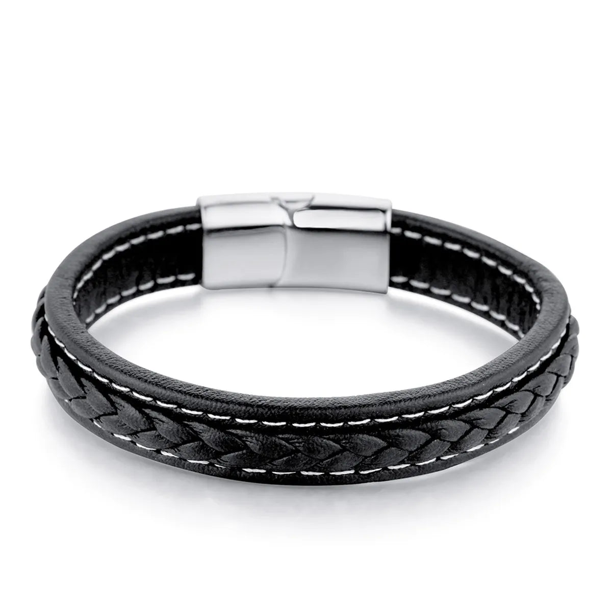 Classic Style Solid Color Titanium Steel Polishing Men's Bracelets