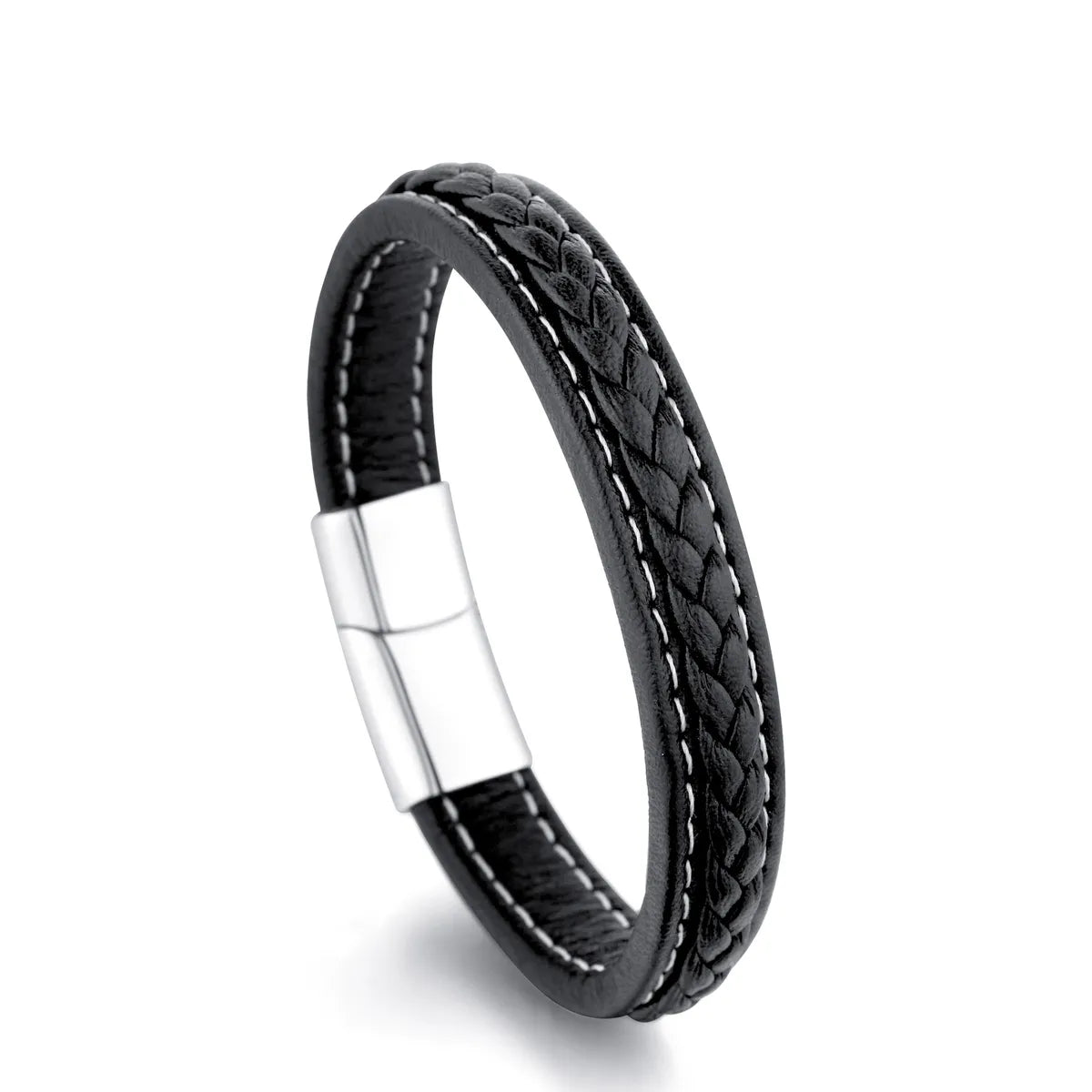 Classic Style Solid Color Titanium Steel Polishing Men's Bracelets