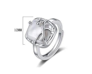 Classic Style Square Copper Plating White Gold Plated Rings