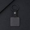 Classic Style Square Customization Laser Engraving 201 Stainless Steel Pu Leather Plating Unisex Bag Pendant Keychain