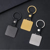 Classic Style Square Customization Laser Engraving 201 Stainless Steel Pu Leather Plating Unisex Bag Pendant Keychain