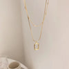 Classic Style Square Titanium Steel Plating Pendant Necklace