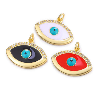 Classic Style Star Heart Shape Copper Enamel Plating Inlay Zircon Gold Plated Charms Jewelry Accessories