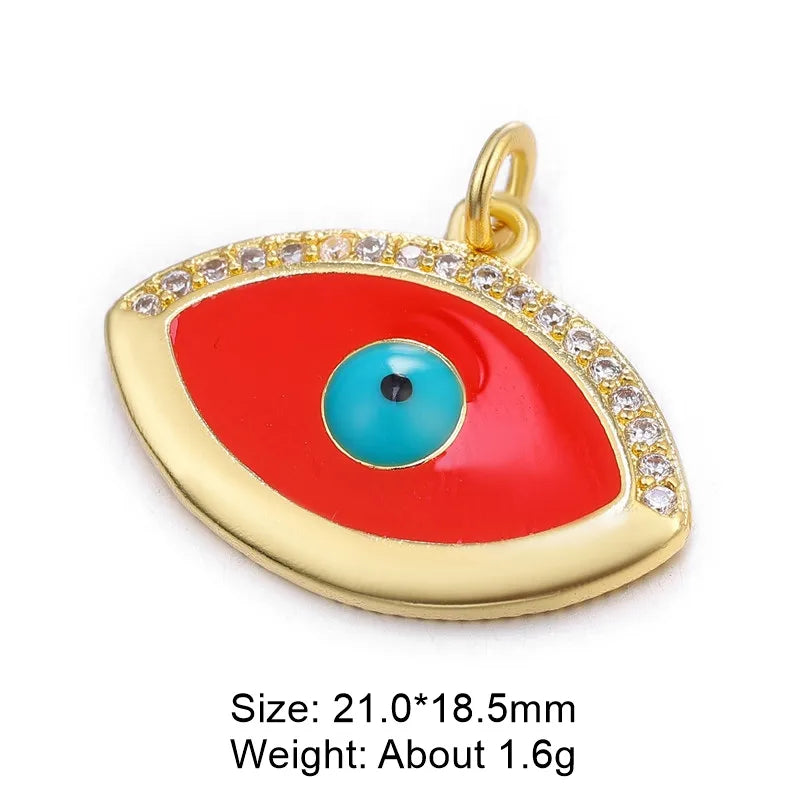 Classic Style Star Heart Shape Copper Enamel Plating Inlay Zircon Gold Plated Charms Jewelry Accessories