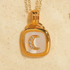 Classic Style Star Moon Copper Irregular Inlay Zircon 14k Gold Plated Pendant Necklace