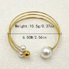 Classic Style Streetwear Commute Round 304 Stainless Steel 14K Gold Plated Pearl Bangle In Bulk