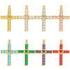 Classic Style Streetwear Cross Devil'S Eye Copper Plating Inlay Zircon 18k Gold Plated Charms