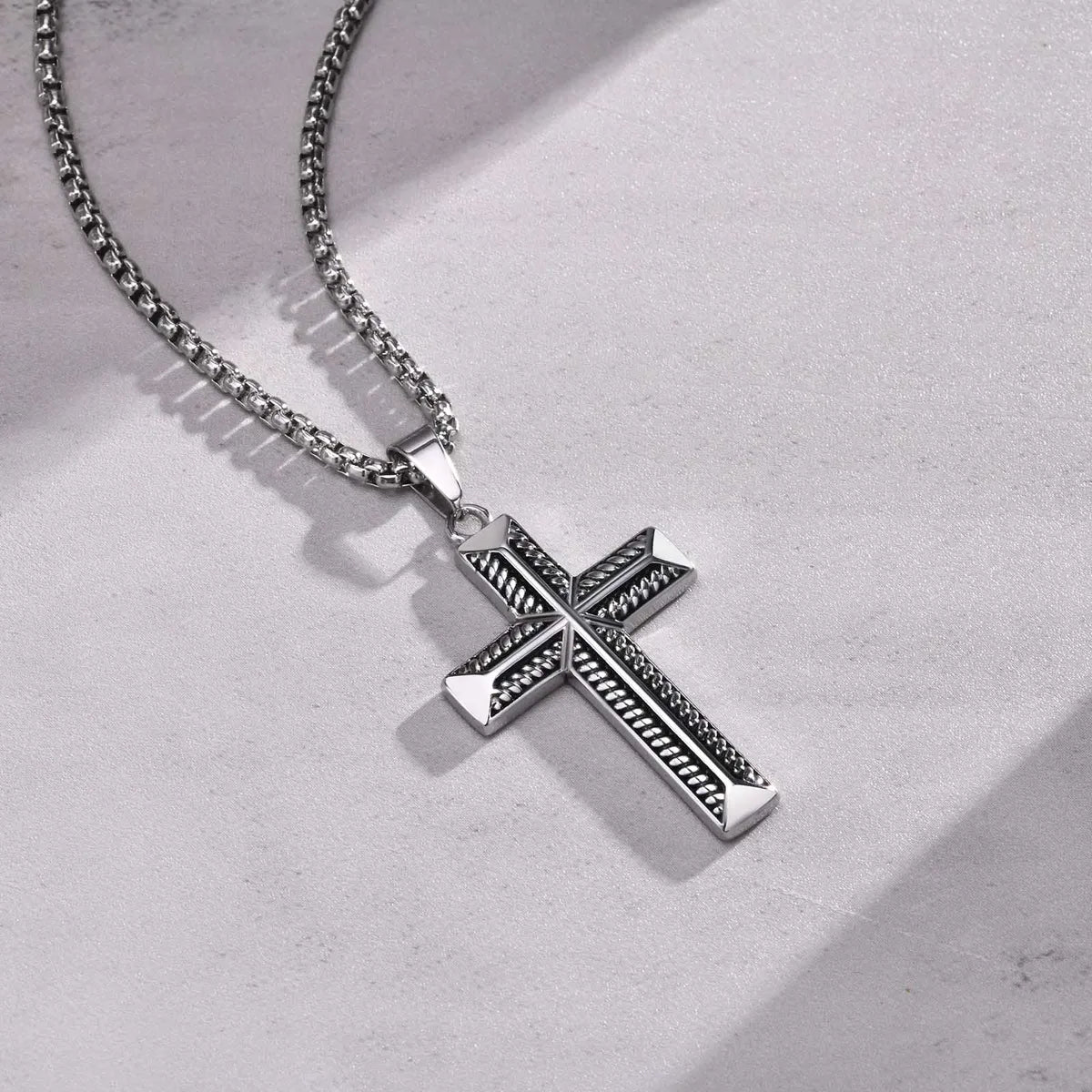 Classic Style Streetwear Cross 304 Stainless Steel Men'S Pendant Necklace