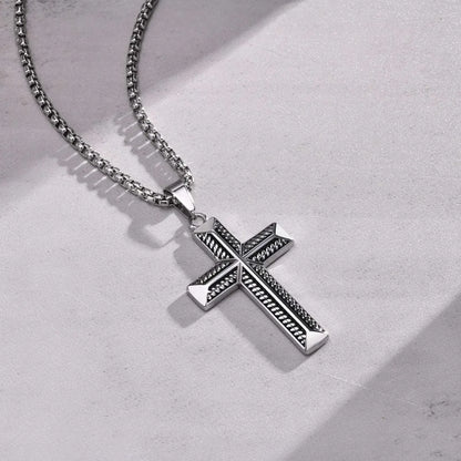 Classic Style Streetwear Cross 304 Stainless Steel Men'S Pendant Necklace