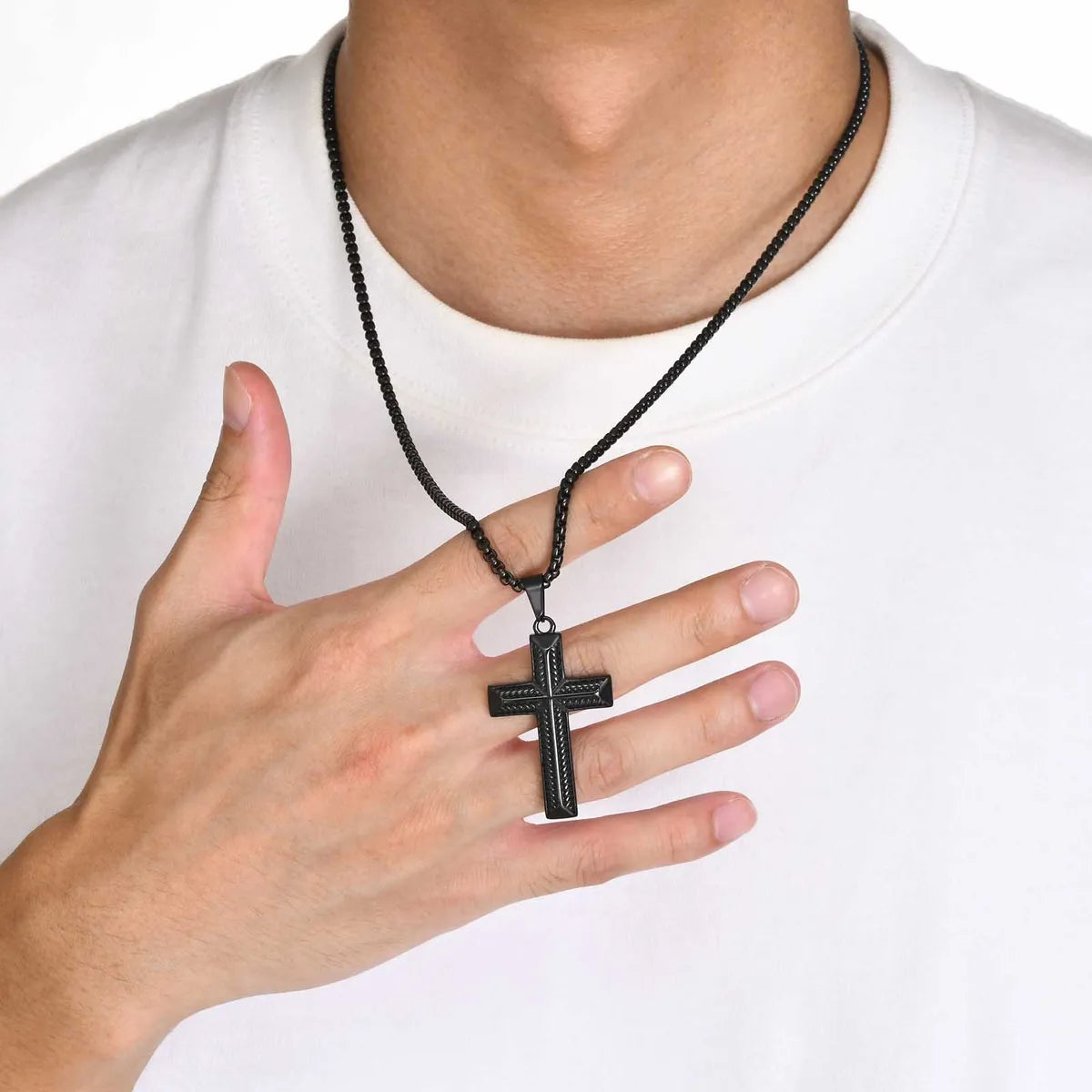 Classic Style Streetwear Cross 304 Stainless Steel Men'S Pendant Necklace