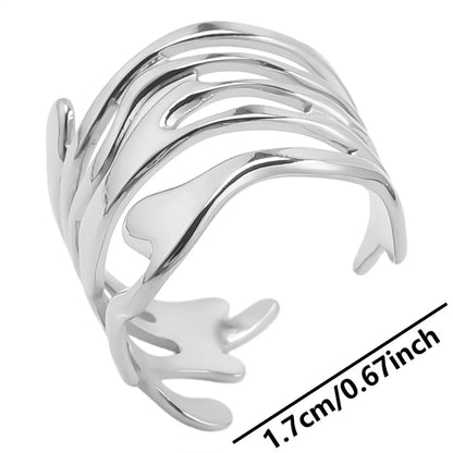 Classic Style Streetwear Geometric 304 Stainless Steel Plating 18K Gold Plated Unisex Open Rings