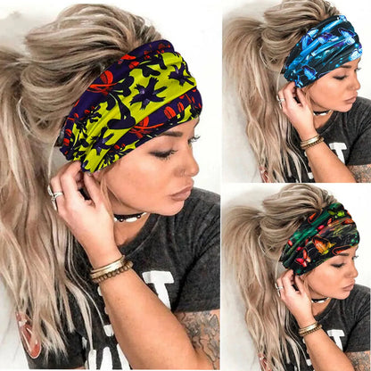 Classic Style Sunflower Colorful Butterfly Cloth Hair Band