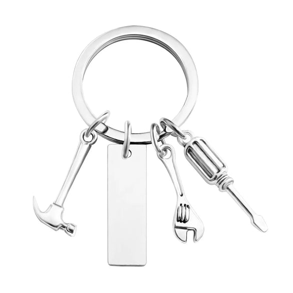 Classic Style Wrench Customization Laser Engraving Screwdriver 201 Stainless Steel Plating Unisex Bag Pendant Keychain
