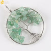 Classic Tree Pendant Necklace With Natural Semi Precious Stone Gravel Hand Woven Rope Chain Minimalist Jewelry
