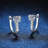 Classic U Shaped 925 Silver Moissanite Women Earrings With Electroplating