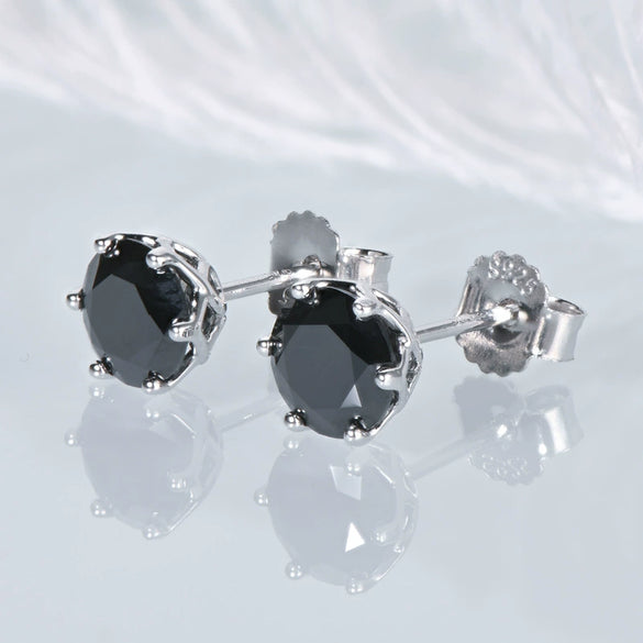 Classic Versatile Moissanite 925 Sterling Silver Earrings With Geometric Pattern And Electroplating For Women