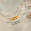 Classic Women's Stainless Steel Three Fivepointed Star Necklace With Pvd Vacuum Real Gold Electroplating