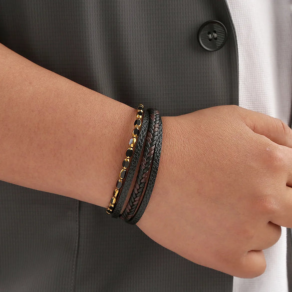 Classical Grain Alloy Handmade Men'S Bracelets