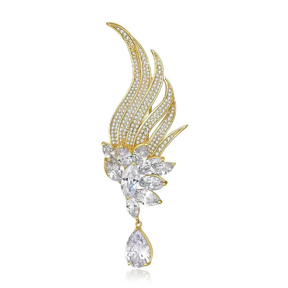 Classical Leaf Peacock Flower Copper Plating Unisex Brooches