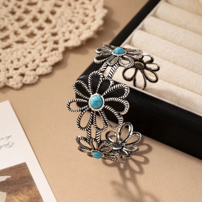 Classical Retro Flower Acrylic Alloy Wholesale Bangle