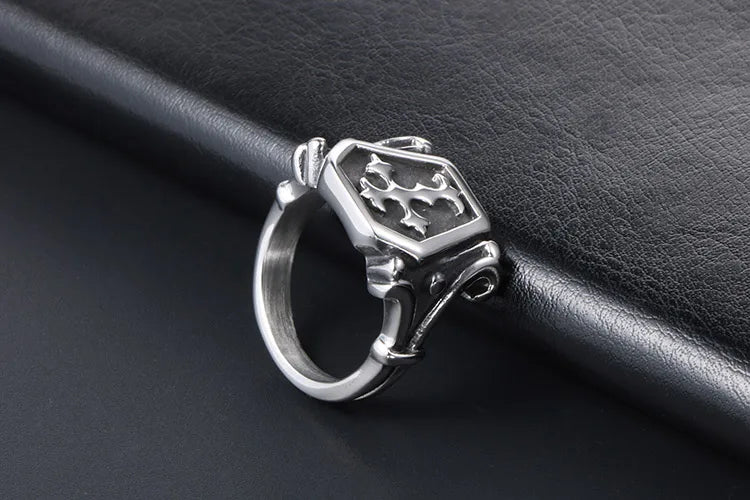 Classical Retro Punk Cross 304 Stainless Steel Polishing Men'S Rings