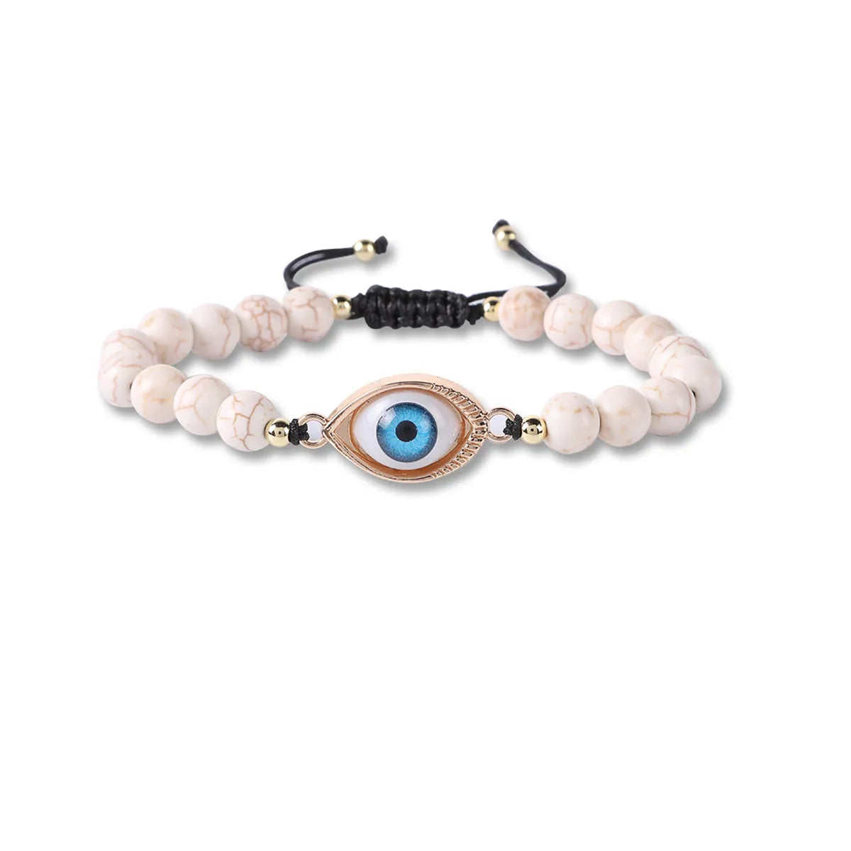 Classical Retro Roman Style Eye Natural Stone Beaded Handmade Bracelets