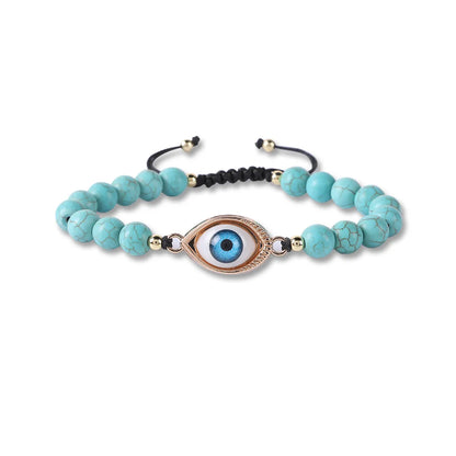 Classical Retro Roman Style Eye Natural Stone Beaded Handmade Bracelets