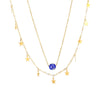 Classical Romantic Star 18K Gold Plated 304 Stainless Steel Glass Wholesale Double Layer Necklaces