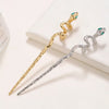 Classical Snake Metal Plating Inlay Artificial Diamond Hairpin