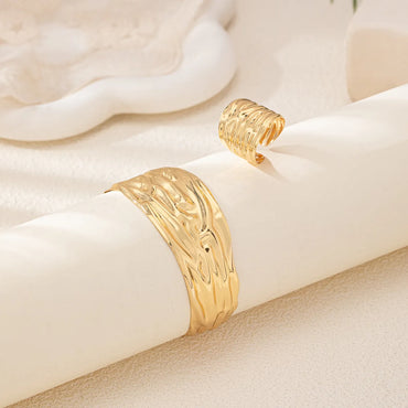 Classical Solid Color Classic Style Irregular 14K Gold Plated Alloy Wholesale Jewelry Set