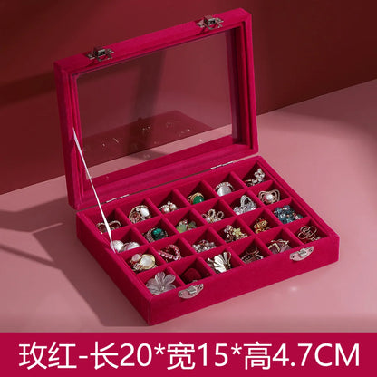 Classical Solid Color Flannel Jewelry Boxes